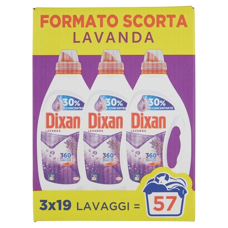 DIXAN Liquido Lavanda 360° Tripack 57 Lav. (3x19)